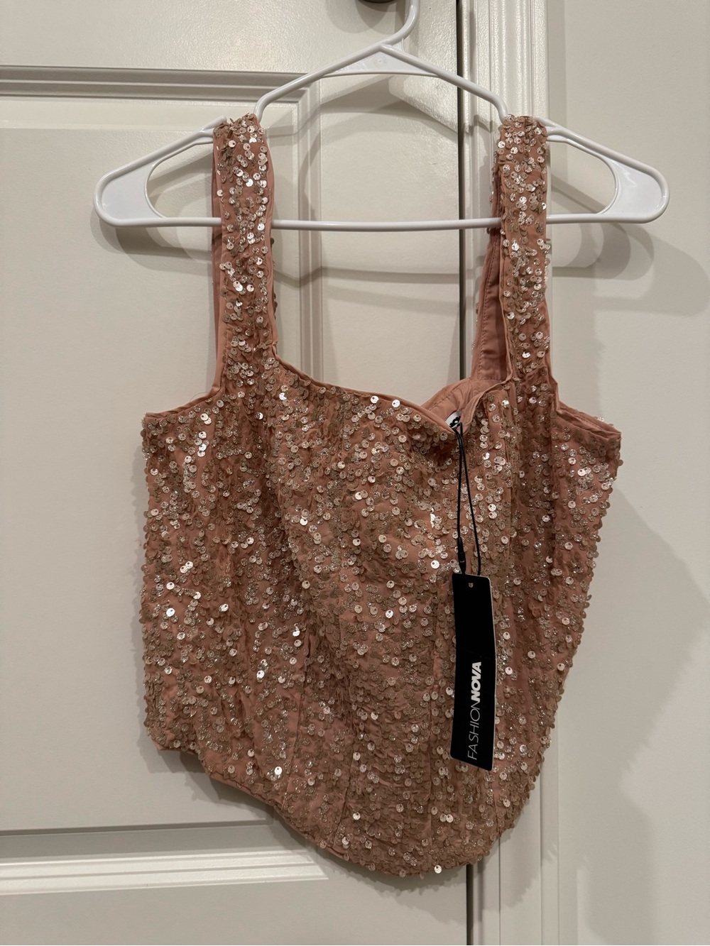 Fashion Nova Rose Gold Sequin Camisole
